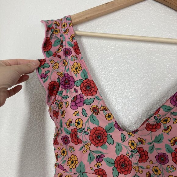 Summersalt Ruffle Floral One Piece Swimsuit Womens 2 Pink Backflip - Picture 8 of 16